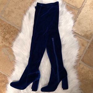 NWOT - Jeffrey Campbell Cienaga Blue Velvet Boots